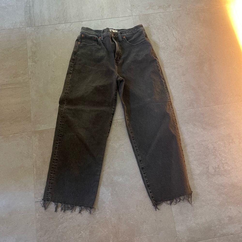 Madewell Charcoal Denim with Frayed Edges